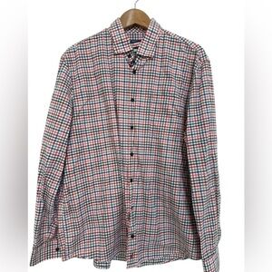 johnnie-O Red & white  Plaid Button Down Shirt